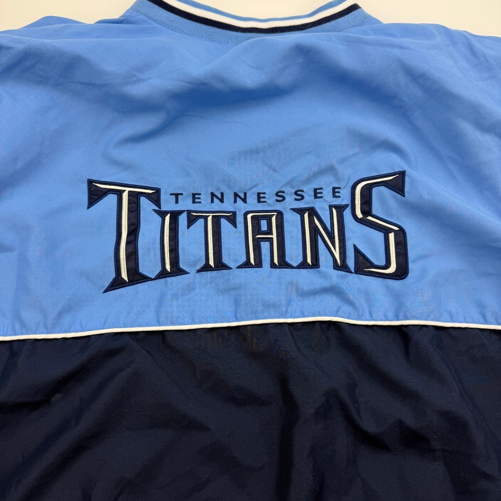 Tennessee Titans Jacket Mens 2XL Blue Pullover Windbreaker Logo V Neck - Picture 12 of 16